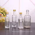 Small square glass bottle 50ml 60ml 100ml for oil wine storage with screw lid